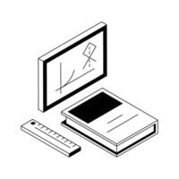 Get this isometric style icon of study material. vector
