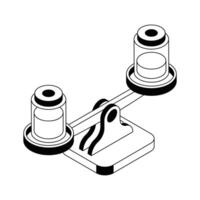 Latest icon of lab balance experiment in isometric style. vector