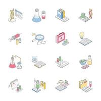 Trendy collection showing science study isometric icons, easy to edit vector