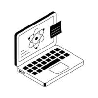 Science lesson icon creatively designed in isometric style. vector