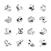 Get this amazing isometric collection of science and lab experiment icons, vector
