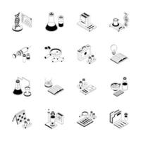 Trendy collection showing science study isometric icons, easy to edit, vector