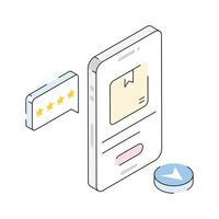 An engaging icon of online product rating designed in isometric style vector