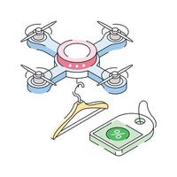 A customizable isometric style icon of drone shipping vector