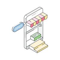 Check out our premium isometric style icon of open shop vector