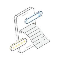 A well crafted isometric style icon of mobile invoice vector