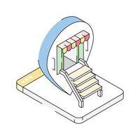 Local store icon creatively designed in isometric style vector