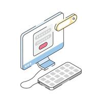 A captivating isometric style icon of login password vector