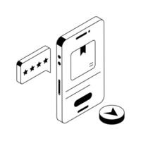 An engaging icon of online product rating designed in isometric style. vector
