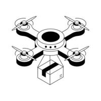 A captivating isometric style icon of drone delivery. vector