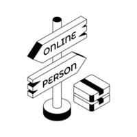 Get a sight of this latest isometric outline icon of delivery direction board. vector