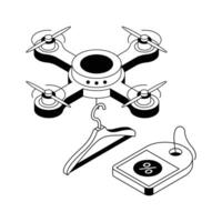 A customizable isometric style icon of drone shipping. vector