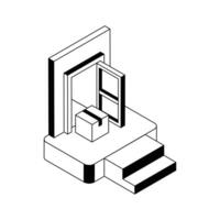 Latest isometric style icon showing home delivery. vector