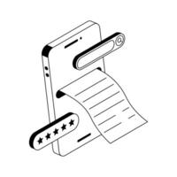 A well crafted isometric style icon of mobile invoice. vector