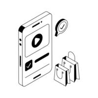 A captivating isometric style icon of online product . vector
