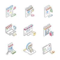 Check out collection of ecommerce isometric icons, ready for premium use vector