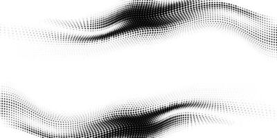 Abstract background with black and white halftone dotted border. Technology halfton mesh wave backdrop. Dots grid digital design for business, presentation, big data, brochure. vector