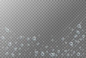 Soap bubble background. Set of air bubbles. 3D bubbles in blue colors. Bubbles overlay. vector