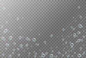 3D bubbles in blue colors. Bubbles overlay. Soap bubble background. vector