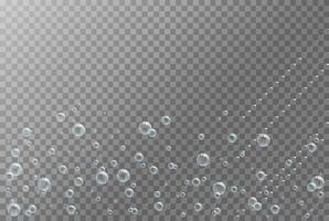 Bubbles overlay. Soap bubble background. Set of air bubbles. 3D bubbles in blue colors. vector
