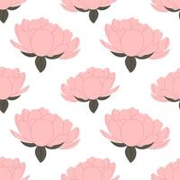 Pattern with delicate pink peonies on white background. Ideal for textiles, wallpapers and invitations. vector