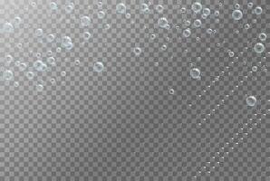 3D bubbles in blue colors. Bubbles overlay. Soap bubble background. Set of air bubbles. vector