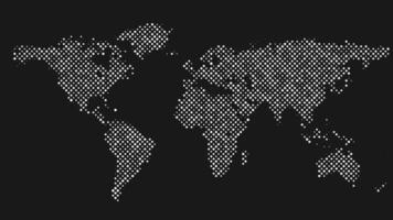 Halftone world map background - circle pattern graphic vector