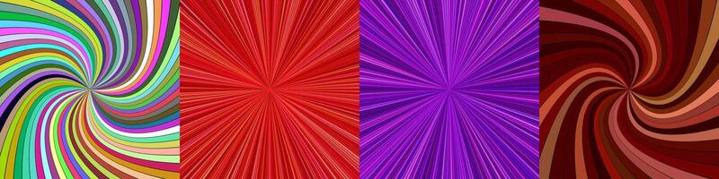 Abstract geometric star burst, spiral background set vector