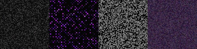 Seamless geometric dot pattern background design set vector