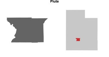 Piute County, Utah blank outline map set vector