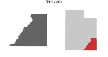 San Juan County, Utah blank outline map set vector