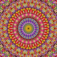 Dynamic abstract radial tiled mosaic mandala background design vector