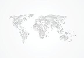 World map line connection design. Global network connection isolated white background. Illustration vector