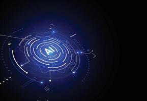 Artificial intelligence chipset on circuit board in futuristic concept technology artwork for web, banner, card, vector