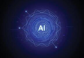 Artificial intelligence circle on board in futuristic concept technology artwork. Communication and data network. illustration vector
