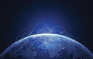 Global network connection. World map point and line composition concept of global business. vector