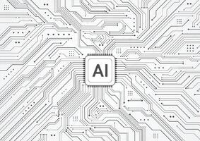Artificial intelligence chipset on circuit board in futuristic concept. vector