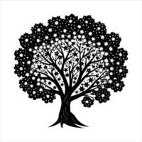 Tree With Galaxy Background vector