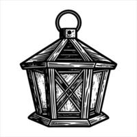 Christmas Lantern on a Rustic vector