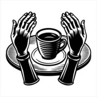 Hands Across Table vector