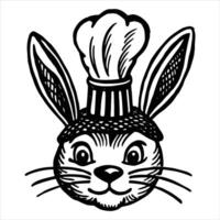 bunny face with chef vector