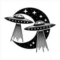 Ufo flying spaceship vector