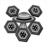 UFO elements set silhouette vector
