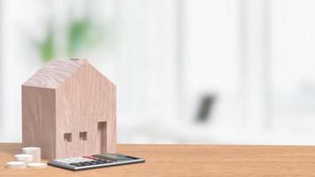 House and calculator for Real estate or property concept 3d Rendering . photo