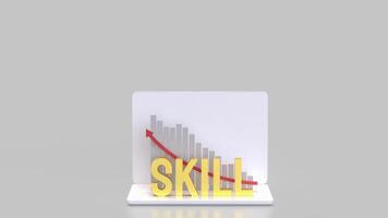 Gold skill and chart for Business concept 3d Rendering. photo