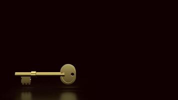 Gold key for security or business concept 3d Rendering. . photo