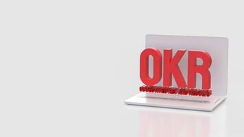 OKR or Objective and Key Results for Business concept 3d Rendering. photo