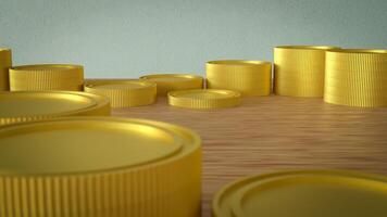 Gold coins for Business concept 3d Rendering. photo