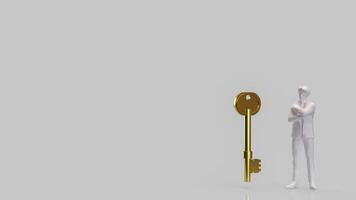 Key and coins for Business concept 3d Rendering. photo