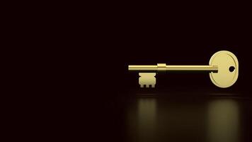 The Gold key for security or business concept 3d Rendering. photo